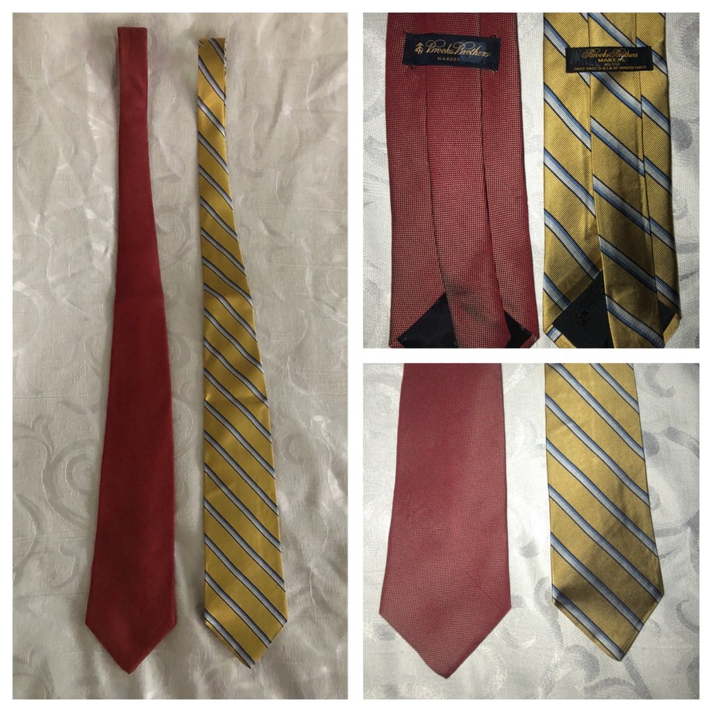 2 Brooks Brothers Ties—Red, Yellow & Blue
